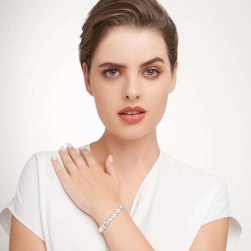 MORGAN & PAIGE .925 Sterling Silver XOXO Hugs and Kisses Tennis Bracelets for Women - Polished Finish Elegant Design for Friendship and Relationship, Silver Bracelets for Women 7 inch4