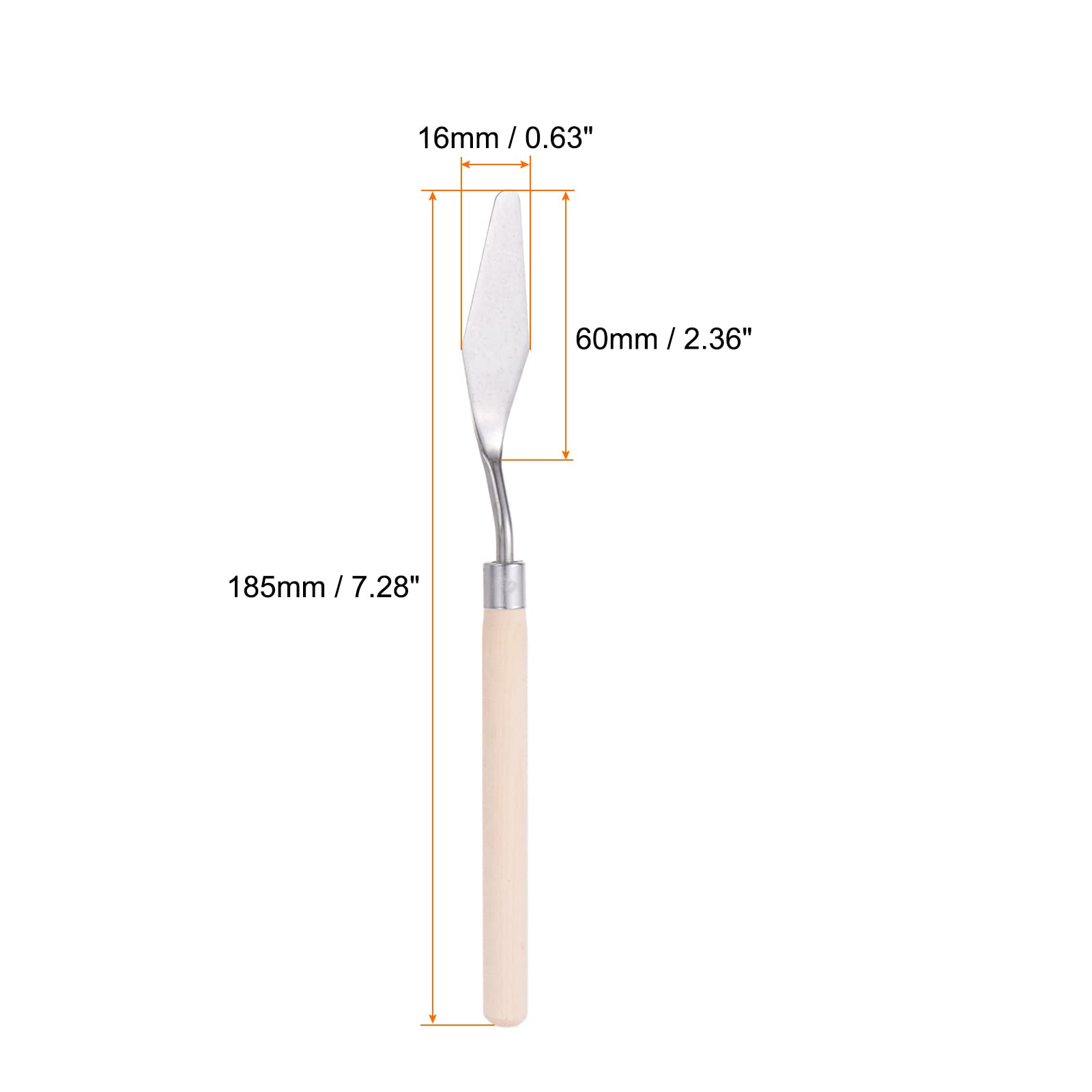 HARFINGTON 2pcs Palette Knife 16mm Knife Width Big Pointed Head Solid Wood Handle Stainless Steel Painting Mixing Scraper Pallet Knife Spatula for Oil Acrylic Painting