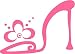 High Heel Shoes Vinyl Decal Sticker- 6" Wide Gloss Pink Color