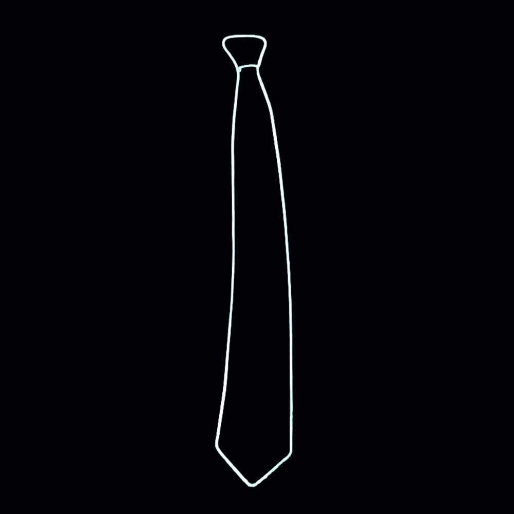 Suncentech Luminous Tie Adjustable EL Wire Light Up Tie with Switch Controller, Novelty Party Dress Decor (White)