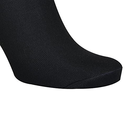 Image of Black with Red Stripes Calf Length Cotton School Socks For Boys & Girls (Pack of 5 Pairs)