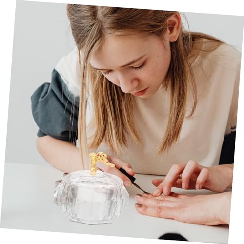 Vaso de vidrio para uñas con tapa para arte de uñas miniatura 4