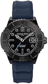 Giorgio Fedon Orologio Automatico Uomo Aqua Rover II PVD Nero con Cinturino in Gomma Blu