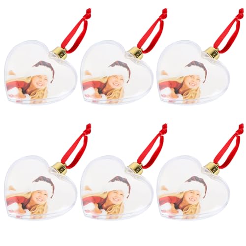 Décorations de fête cœur transparent 85 mm avec insertion photo - 2
