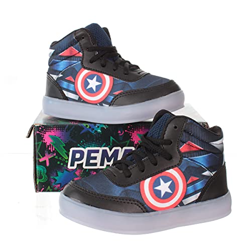 Tenis Calçado Capitão Infantil Masculino De Led Luzinha Com Pulseira