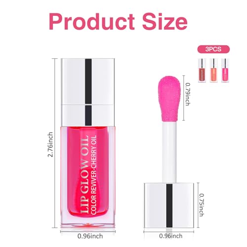 Leogony 3PCS Plumping Lip Oil Set, Glitter Shine Liquid Lipstick for Moisturizing Care - Image 3