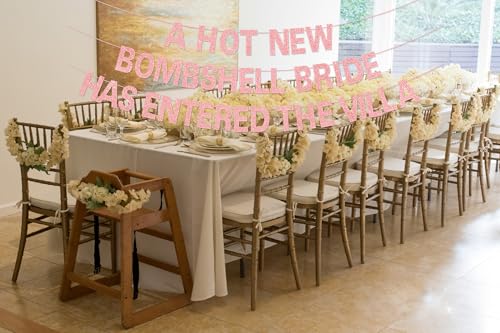 Image of A Hot New Bombshell Bride Has Entered The Villa Banner for Bachelorette Decorations, Bachelorette Party Banner, Bach Island Bachelorette Party Favors, Bride Party, Bridal Shower, Engagement Decor US1