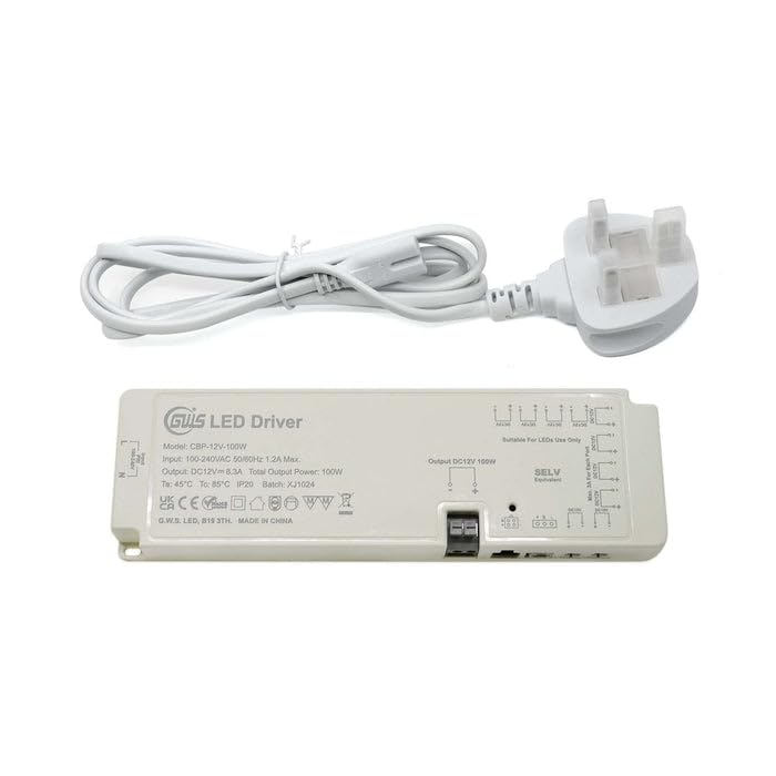 G.W.S LED Plug and Play Central Control Cabinet Driver, 10 DuPont Ports, Output DC 12V 8.3A 100W, Input AC 100-240V, IP20 Non-Waterproof For Indoor Use