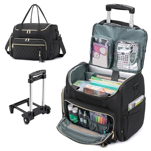 Rolling Laptop Bag 17.3 Inch 3 IN 1 Rolling Briefcase for Women Waterproof Teacher Tote Bag With Wheels