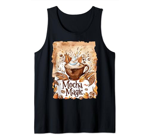 Moka Magic Vintage Tasse à café rétro Barista Aquarelle Débardeur