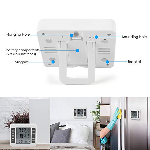 KKmoon Sem fio digital refrigerador termômetro alarme sonoro interno termômetro externo com sensor f