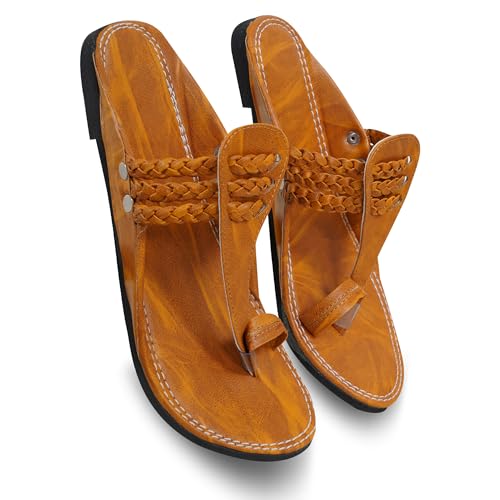 Image of DFR Ethnic Sandals For Boys Men, Comfortable Men's Rajasthani Slipper Chappals