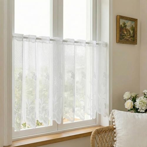 TW1TGOFT Scheibengardine - Bistrogardine Transparent mit...