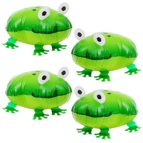 4 Pcs Inflatable Walking Green Frog Balloons Princess Theme Party Decor