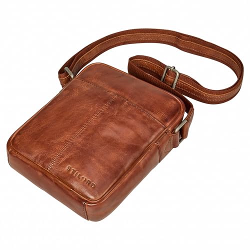 Bolso bandolera de piel STILORD Nilo, la bolsa mensajero pequeña ideal para el día a día urbano 7