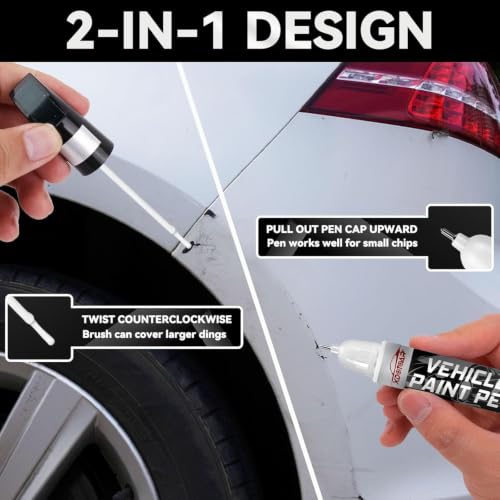 Image of XDOTOAR Car Touch Up Paint Pen for Maruti Suzuki S-PRESSO SOLID WHITE (ZQH) | Factory Color Matched 2K Paint Technology | Car Scratch Remover & Paint Chip Repair | Quick Dry Formula | Rust Protection | 18ml