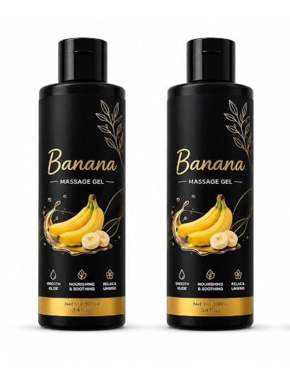 Banana Massage Gel 100ml | Water-Based Body Massage Gel | Smooth Glide Formula | Nourishing & Moisturizing | Non-Sticky, Easy to Wash | Long-Lasting Hydration | Suitable for Men & Women | Pack of 2-image-12