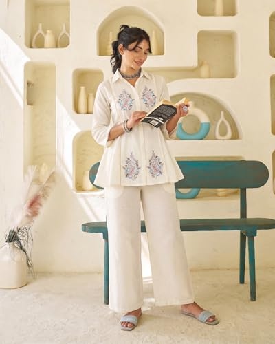 Image of TOPLOT Kurta Sets for Woman with Embroidery Work || Co ord Set for Women Stylish (5246)
