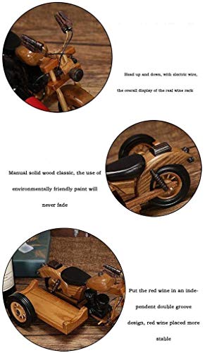 Soporte para botella de vino estilo motocicleta de madera miniatura 4