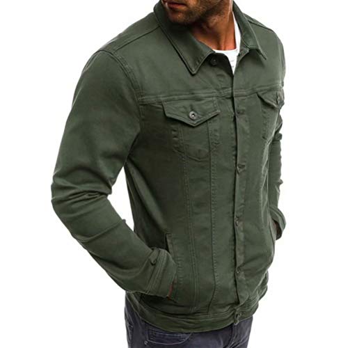 Image of LONGBIDA Men's Casual Classic Denim Jacket Slim Fit Fashion Jean Coat