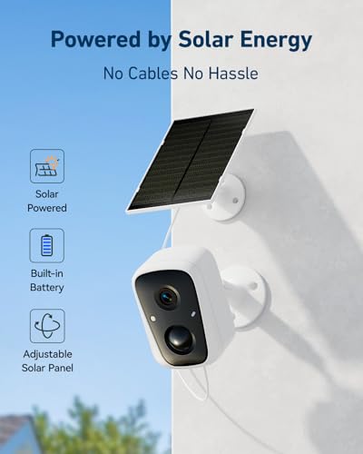 Image of Solar Cameras Wireless Outdoor, 4PCS 4MP Solar Powered Cameras for Home Surveillance Security System, Color Night Vision, 2.4G /5G WiFi 10CH NVR, No Monthly Fee with 128G SD Card
