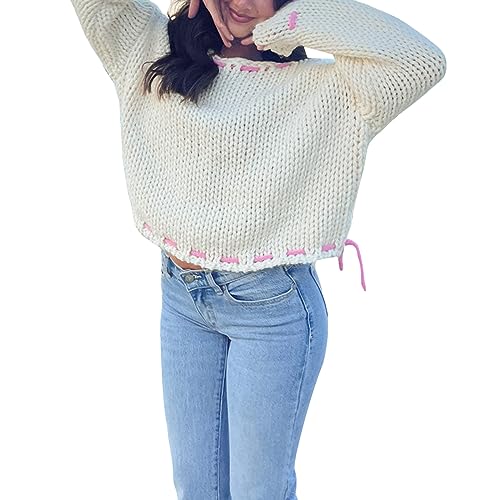 Women's Chunky Knit Off Shoulder Sweater Casual Long Sleeve Oversized Pullover Jumper Top Y2K Fashion Sweater2