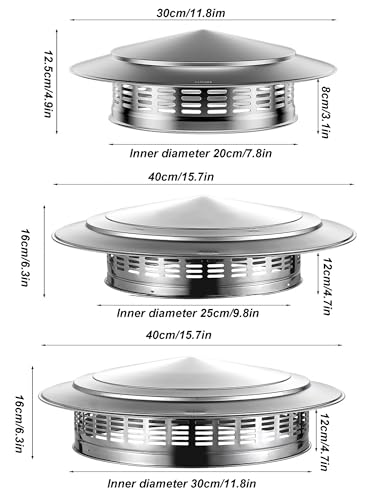 Chapeau de cheminée conique en acier inoxydable pour conduit de ventilation - 4