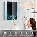 Tankless Water Heater Electric, 6000W 220V Instant Hot Water Heater with Handheld Shower Head and Hose Set, LED Touch Screen Switch Adjustable Temperature for Bathroom Kitchen - Black