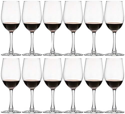 UMI UMIZILI 12 Ounce - Set of 12, Classic Durable Red/White Wine Glasses For Party
