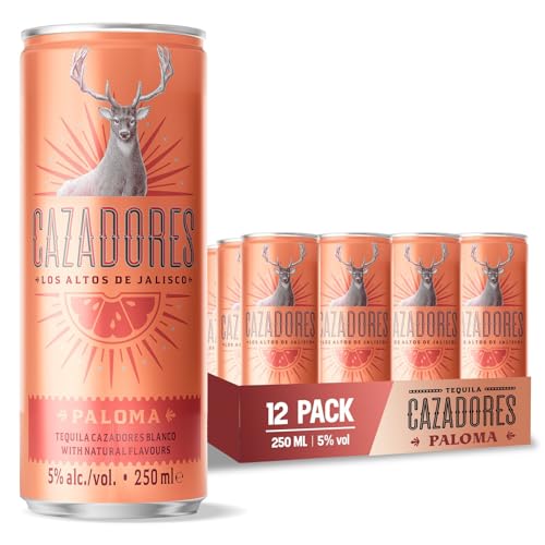 Cocktail Paloma CAZADORES pronto da bere, senza glutine e con aromi naturali, 5% ABV, 12 x 25cl / 250ml