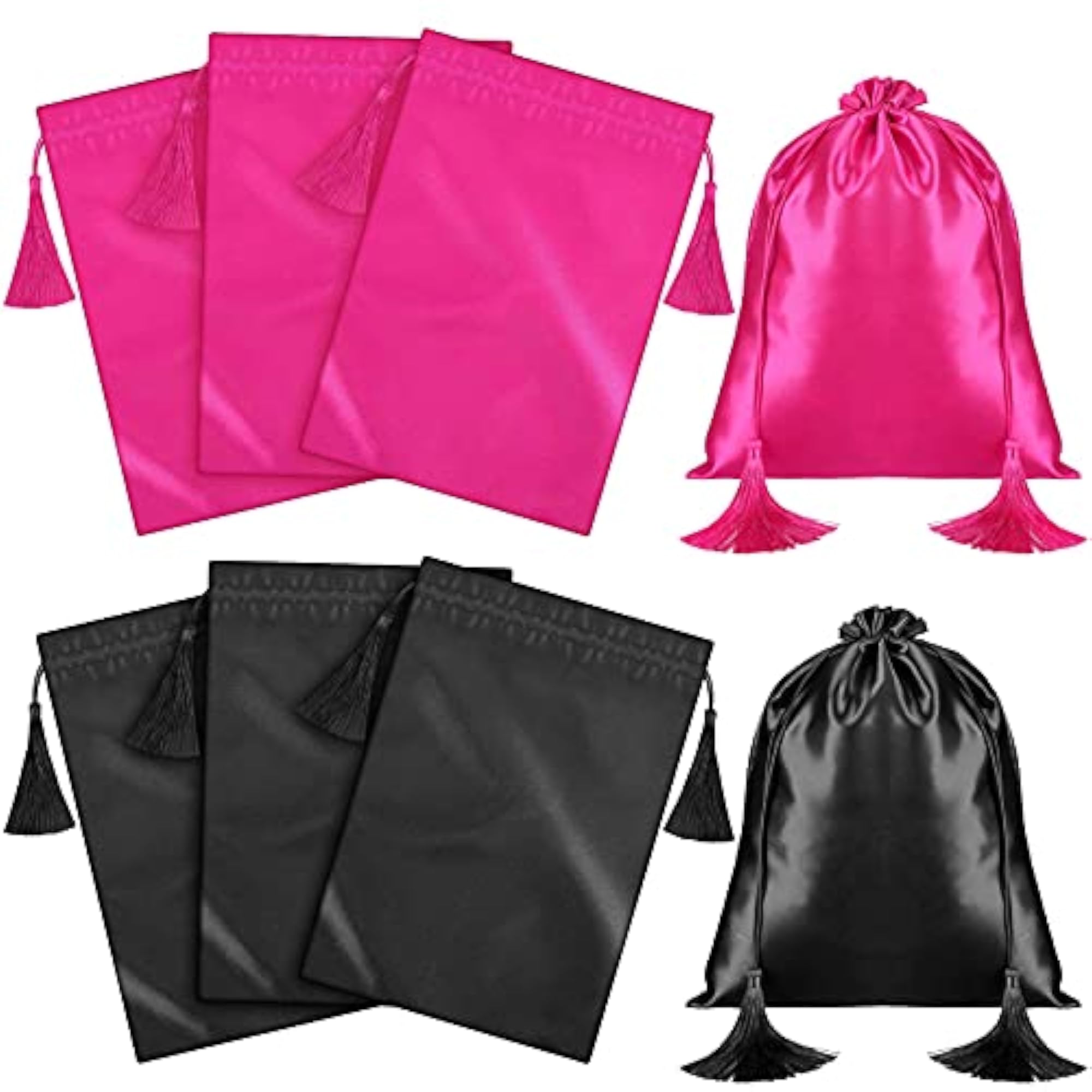 6 Pieces Satin Wig Bags for Hair Extensions
