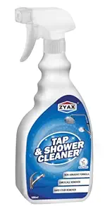 ZYAX Tap & Shower Cleaner 500ml, Descaler, Removes Hard Water Stains, Limescale and Grime, Ready to use Spray