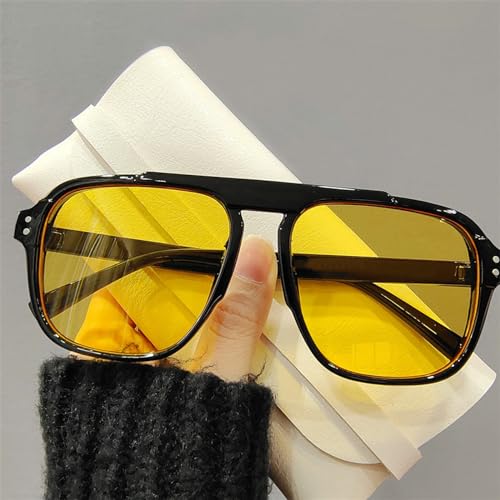 Men Oversized Sunglasses Classic Big Frame Sport Eyeglasses Vintage Square Pilot Shades UV400 Eyewear Trendy Glasses N452