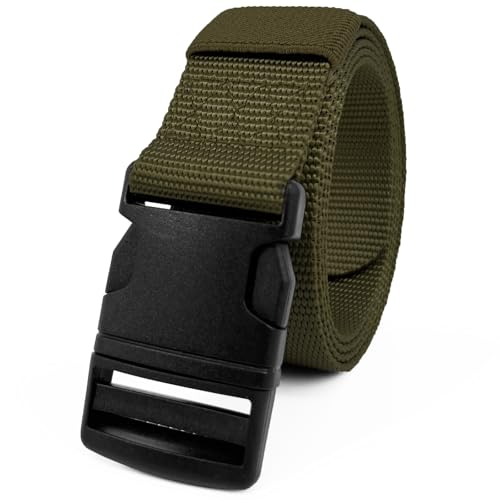 AHLPO Taktischer Gürtel, 3,8cm Arbeitsgürtel Herren Nylon Canvas Belt Outdoor Stoff Gürtel für Damen Herren, Verstellbarer Kampfgürtel Schnellverschluss Taktikgürtel Keine Metallschnalle (Khaki-A) AHLPO Taktischer Gürtel, 3,8cm Arbeitsgürtel Herren Nylon Canvas Belt Outdoor Stoff Gürtel für Damen Herren, Verstellbarer Kampfgürtel Schnellverschluss Taktikgürtel Keine Metallschnalle (Khaki-A)