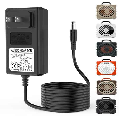 15V 3A Speaker Charger for Turtlebox Gen 2 & Gen 3: Loud! Replacement Outdoor Portable Bluetooth 5.0 Speaker 5.9ft Power Cord