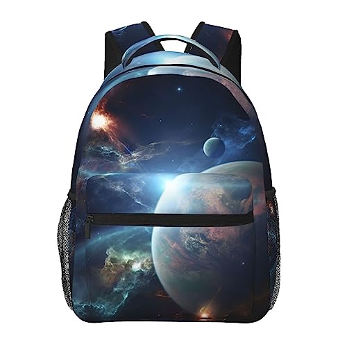 Sac à dos de voyage anti mal de dos Space Planet noir ergonomique taille unique réglable