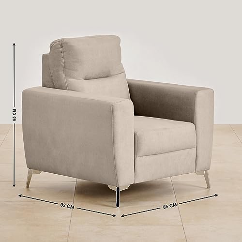 Image of Home Centre 1 Seater Mojo Velvet Fabric Sofa| Velvet Fabric Sofa| (Blue) |Two Year Warranty