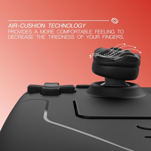 PlayVital Thumb Grips para Steam Deck LCD & OLED (4 Piezas), Tapas de Joystick con Textura de Gota de Lluvia Antideslizante, Fundas Elevadoras para Joystick, Accesorios para PS Portal (Negro) - imagen 7