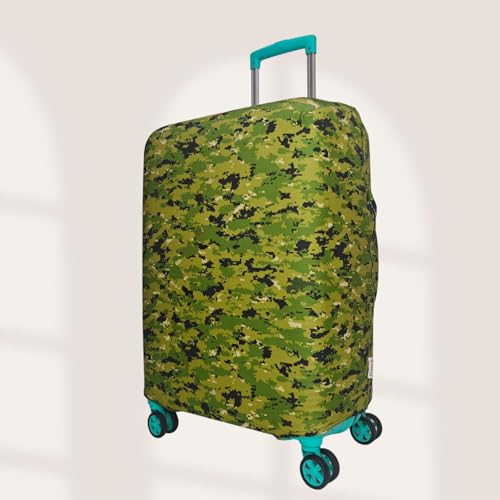 Image of Army Printed Luggage Cover for Traveling Bag & Suitcase - Stretchable & Scratchproof Trolley Protector with Velcro Lock & Lightweight Washable Material(Suitcase Not Included, Only Cover in Product)