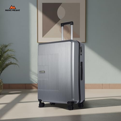 Image of Move-Meant Travel Pro Small & Medium 55 & 66Cm Suitcase 8 Wheels Number Lock Poly Carbonate Silver Trolley Bag for Men & Women | 360 Degree Wheeling Luggage | Trolley Bags for Travel