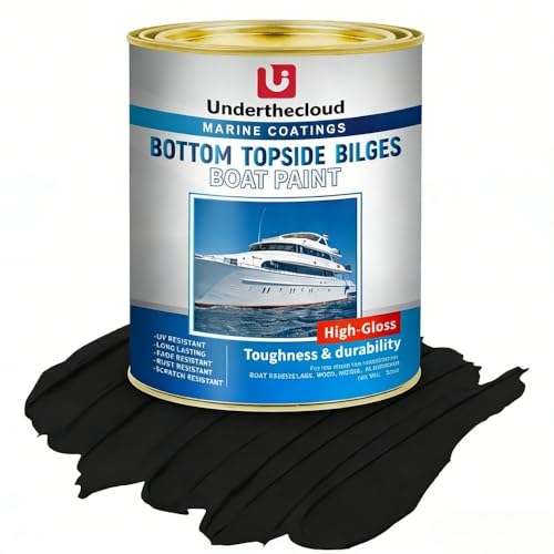 Boat Paint 35 Oz Gloss Black Marine Boat Topside Bottom Enamel Paint, Marine Paint for Boats, Wood, Fiberglass Aluminum Metals Oil-Based Epoxy Black