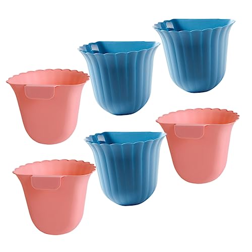 6 piezas basureros de pared con forma de flor para cocina