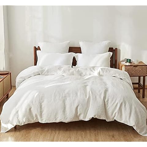Duvet Protectors for Protective Cover Waterproof Washable Breathable Comforter Duvet Cover with Inner Corner Ties,Zipper Incontinence Care Bedding. (White,King) Cover