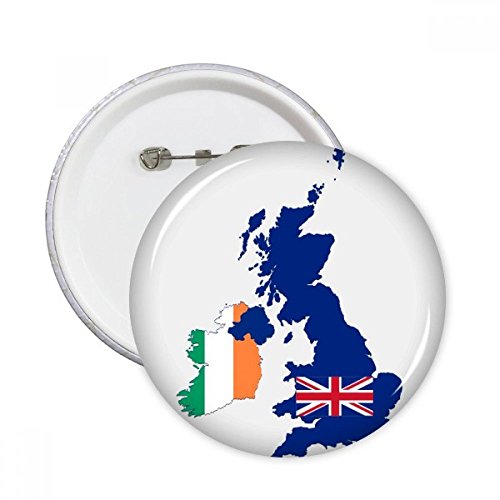 Badge rond Royaume-Uni 5 pcs avec motif drapeau et carte britannique