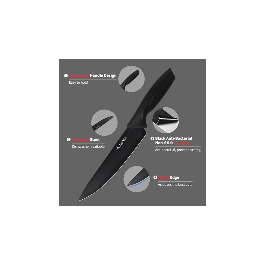 Knife-Set-15-Pieces-Kitchen-Knife-Sets-with-Block-Built-in-Sharpener-Dishwasher-Safe-Anti-slip-Ergonomic-Handle-Knife-Block-Set-for-Chopping-Slicing-Dicing-Cutting-Black Knife Set, 15 Pieces Kitchen Knife Sets with Block, Built-in Sharpener, Dishwasher Safe, Anti-slip Ergonomic Handle, Knife Block Set for Chopping, Slicing, Dicing & Cutting, Black