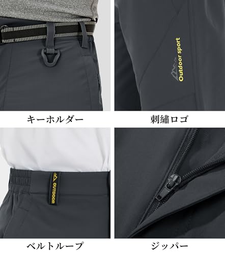 KEFITEVD ゴルフパンツ メンズ XL ダークグレー