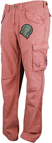 Men's Dylan Cargo Brick Pants with Assorted Patches Red (33)
