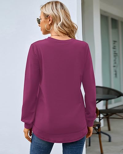 Image of MOLERANI Sweatshirts for Women Casual Long Sleeve Crewneck Shirt Tunic Tops | Pullovers, Soft Lightweight Warm Fabric, Loose Fit, Fall Winter Trendy Clothes, Daily Wear, Workout, Outdoor Outfits