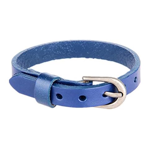 Xusamss Fashion Simple Alloy Buckle Bangle Leather Wristhand Bracelet,6"-8" Wrist Cover