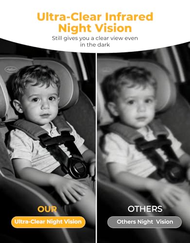 Image of Luckview BM2A Baby Car Camera, Night Vision & 5.2 inch 1080P Display for Rear-Facing Car Seats, Easy No-Damage Install, Patented Anti-Shake Mount - Ideal for Parents and Pet Owners